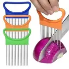 3 Pack Stainless Steel Onion Holder Slicer Assistant Cutter Chopper Kitchen Tool