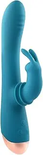 Adam & Eve SHIMMY & SHAKE VELVET RABBIT - Blue 22.4 cm USB Rechargeable Rabbit Vibrator