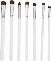 FRCOLOR 7Pcs eye shadow brush set eye crease brush eyeliner Cosmetic Eyeshadow makeup Eye Tool Brush Pure horse hair long handle white highlight brush girl