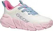 [Geox] Girls' J Flexyper Fast Girl Trainers, White Pink, 5 US