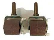 BED FRAME LOCKING WHEELS ROLLERS WITH PLASTIC SOCKETS INCLUDED , SET OF 2