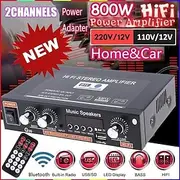 Big promo 800W Car Home 220V/110V 12V Bluetooth 4.0 High Performance 2 Channels TF/U Disk/Remote Control/Power Amplifier FM Radio Auto Power Amplifier