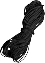 Leona Co 10M 3mm Elastic Cord for Mask Ear Loops Nylon Cord Soft Stretch Beading Strings Elastic Band Rope Chinese Knotting Cord Braided Fabric Threads for DIY Crafting Sewing Jewelry Making (Black)