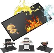 60 ×32 inches Fireproof Hearth Mats for Fireplaces Fire Resistant/ Rectangle Fire Pit Mat, Fireproof Grill Pads-Under Grill Mat -Protective Mats for Deck Patio Outdoor Charcoal, Smokers, Gas Grills