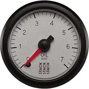 STACK ST3371 Silver 52mm M10 Male 0-7 Bar Professional Stepper Motor Oil Pressure Gauge