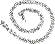 Purse Strap 120cm Handbag Metal Chains for Bag DIY Purse Chain with Buckles Shoulder Bags Straps Handbag Handles Bag Parts Accessories Straps(Silver)