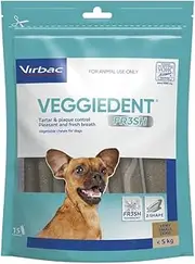 Virbac Veggiedent Fresh Dental Chews for <5 kgs X-Small Dogs, (Pack of 15)