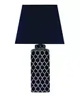 Beacon Lighting Madras 1 Light Square Table Lamp in Blue