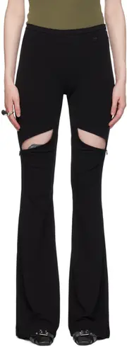 Courrèges Ellipse Crepe Jersey Bootcut Pants FR34,FR38,FR40 Black