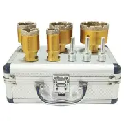Dry/Wet Diamond Hole Saw Set - 5 Pieces/Box Porcelain/Tile Core Drill Bits Ki...