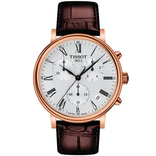 TISSOT 天梭 Carson 羅馬計時石英錶-41mm T1224173603300