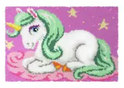 Orchidea Latch-hook Carpet Kit on canvas Unicorn 4158