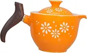 MAGICLULU Portable Ceramic Tea Kettle Elegant Teapot for Loose Tea Brewing Decorative Travel Teapot with Handle for Home Tearooms