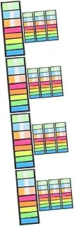 TEHAUX 4pcs 4 4-Pack Guided Reading Strips Fluorescent Sticky Tabs for Books Page Markers School Office Supplies
