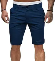[PHJTOMK] Mens Flat Front Slim Fit Twill Chino Shorts Classic Solid Inseam Stretch Short Casual Lightweight Comfort Shorts, Blue 1, 3X-Large