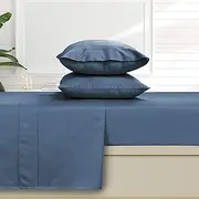 500 Thread Count Egyptian Cotton 6-Piece Deep Pocket Sheet Set, King, Midnight Blue