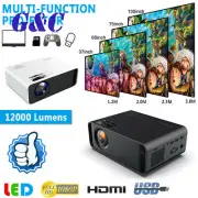 Android 4K 3D 1080P LED Projector WIFI Bluetooth Home Theater Cinema 12000LM