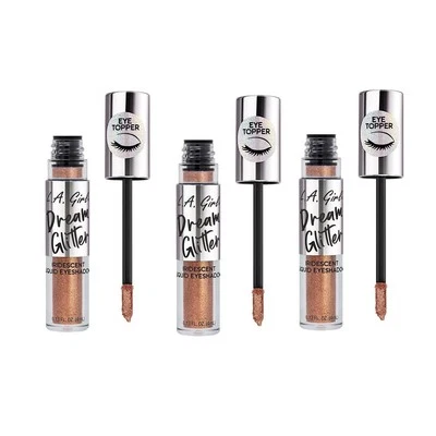 3 Pack LA GIRL Dream Glitter Iridescent Liquid Eyeshadow ROSE GOLD