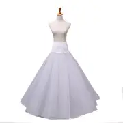 1 Hoop Petticoat A-line Long Underskirt 2 Layer Dress Wedding Prom Crinoline