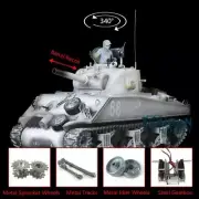 Henglong 7.0 Snow M4A3 Sherman RTR RC 1/16 Tank 3898 Metal Tracks Barrel Recoil