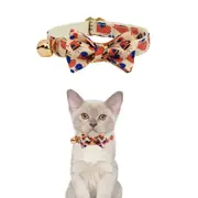 ANYWAGS Cat Collar Flag Heart Bow Large with Safety Buckle, Bell, and Durable Strap Stylish and Comfortable Pet Accessory
