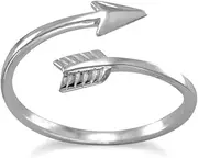 [JewelryWeb] Rhod. P. 925 Sterling Silver Arrow Wrap Around Ring 1.5mm Wide Band Style-Ring for Women
