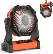 Camping Fan with LED Lantern, 10000Mah Rechargeable Battery Operated Outdoor Ten