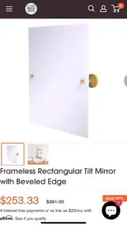 Allied Brass Frameless Rectangular Tilt Mirror With Beveled Edge SHADED BEIGE