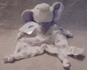 Under the Nile Organic Terry Cloth White Elephant Baby Lovey Security Blanket