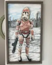 Clone Commander Mayday Original Drawing Multiple Display Swappable Mixed Media