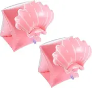 WOONEKY 1Pair Floatation Sleeves Inflatable Cartoon Shell Shape Swim Arm Bands for Pool Beach and Lake Use Easy to Inflate and Store Durable and Adorable Design Pink