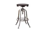 Height Adjustable Swivel Bar Stool in Industrial Style (Nickel and Black)