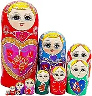 Perfeclan 10 Pieces Matryoshka Children Toys Holiday Wooden Russian Nesting Doll Decor
