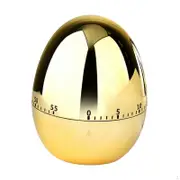 60 Minutes Timer Kitchen Loud Countdown Reminder Egg Shaped Manual Analog Wind up gold