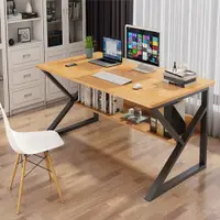 在飛比找蝦皮商城優惠-【AOTTO】工業風K型鋼架雙層收納書桌-100公分(電腦桌