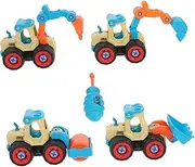 Sosoport DIY Assemble Toy Children's Car Plaything Engineering Vehicle Model Educational Car Toy Hand Training Game