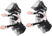 [VERDANVERSE] Garters for Set of Fashionable Leg Socks Suspenders Comfortable Wedding Garters Belts Bow Clip Black