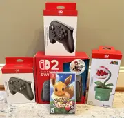 Nintendo Switch 2 Mario Kart World Game Bundle, Piranha Plant, 2 Controllers