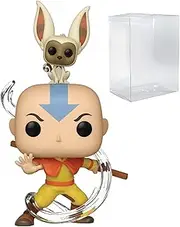 POP Avatar: The Last Airbender - Aang with Momo Funko Pop! Vinyl Figure (Bundled with Compatible Pop Box Protector Case), Multicolored, 3.75 inches