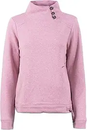 [s'questo] Sweatshirt with Stand-Up Collar, Green, Buttons Soquesto Collection Love Letters, Pale Rose Melange, 16 AU