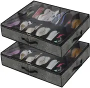 Under Bed Shoe Storage Organizer Set of 2Fits Total 24Pairs