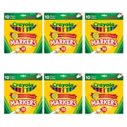 60pc Crayola Classic Broadline Markers Drawing Colouring Pen Kids 3y+ Art/Craft