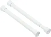 2 Pack Small Spring Tension Curtain Rod for Window Cupboard Closet (White, 7 to