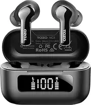 [TOZO] New Version Hybrid Active Noise Cancelling Wireless Earbuds,6 Mics ENC Clear Call,55H Long Playtime,32 Preset EQs via APP,Bluetooth 5.3 Headset,IPX8 Waterproof,in-Ear Headphones with LED Display
