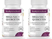 Mega NAC (N-Acetyl Cysteine) 600 mg with Quercetin, Supports Respiratory Health and Immune Function and Promotes Liver and Kidney Detox, Veggie Caps, 60 Count (2 Pack)