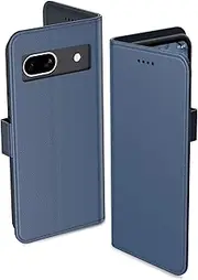 [Aiziki] Mobile Phone Case for Google Pixel 8a, RFID Leather Folding Protective Case, Wallet, Wallet Cover, Flip Case [Stand Function] [Card Slots] Compatible with Google Pixel 8a Case - Blue