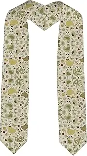 [SKKNT] Yellow Leaves Chicken Print Graduation Shawl Stole For Academic Commencements Honor Sash Congratulations Gift