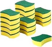 Heavy Duty Scrub Sponge, 10×8×3cm 24 Count Dual-Sided Dishwashing Cleaning Sponge for Kitchen Bathroom & More–Eco-Friendly & Long Lasting