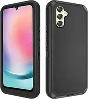 [Asuwish] Phone Case for Samsung Galaxy A25 5G/A24 4G/M34 /F34 Cell Cover Hybrid Rugged Shockproof Hard Protective Drop Proof Full Body Heavy Duty Mobile Accessories A 25 25A 24A LTE Women Men Black