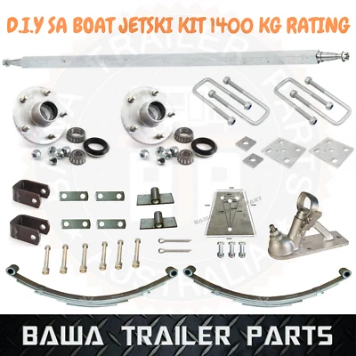 DIY Galvanized 1400kg Boat Jetski Single Axle Trailer Kit + Eye to Eye Springs !